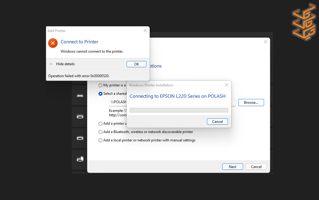 رفع خطای 0x00000520 یا Windows cannot connect to the printer با 2 روش | تیک تاک تک