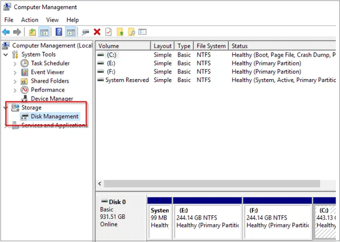 روش Windows Disk Management برای تبدیل GPT به MBR